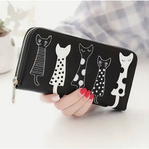 Retro Cat Wallet Black + White NWT